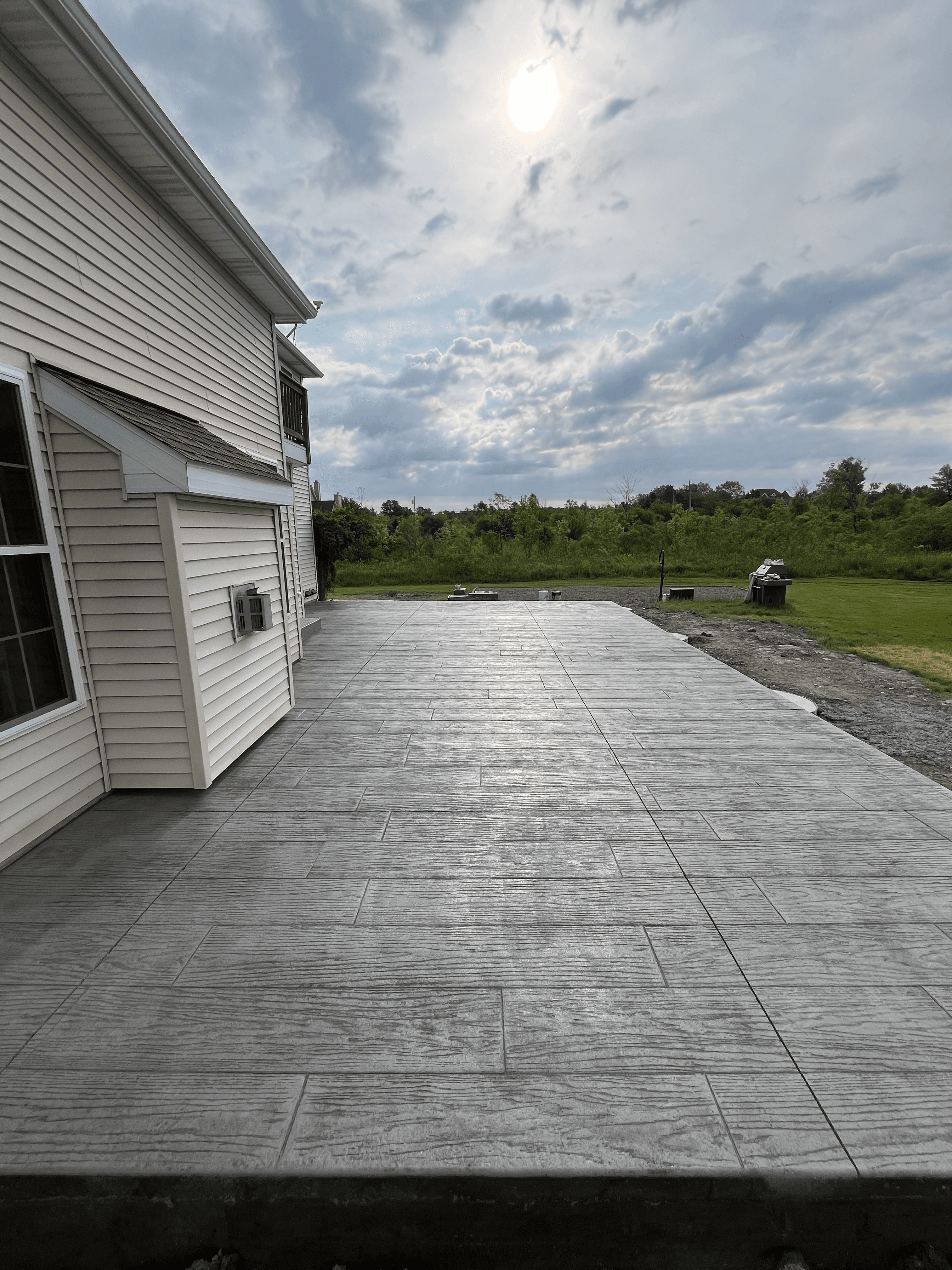 Modern Wood-Stamped Patio